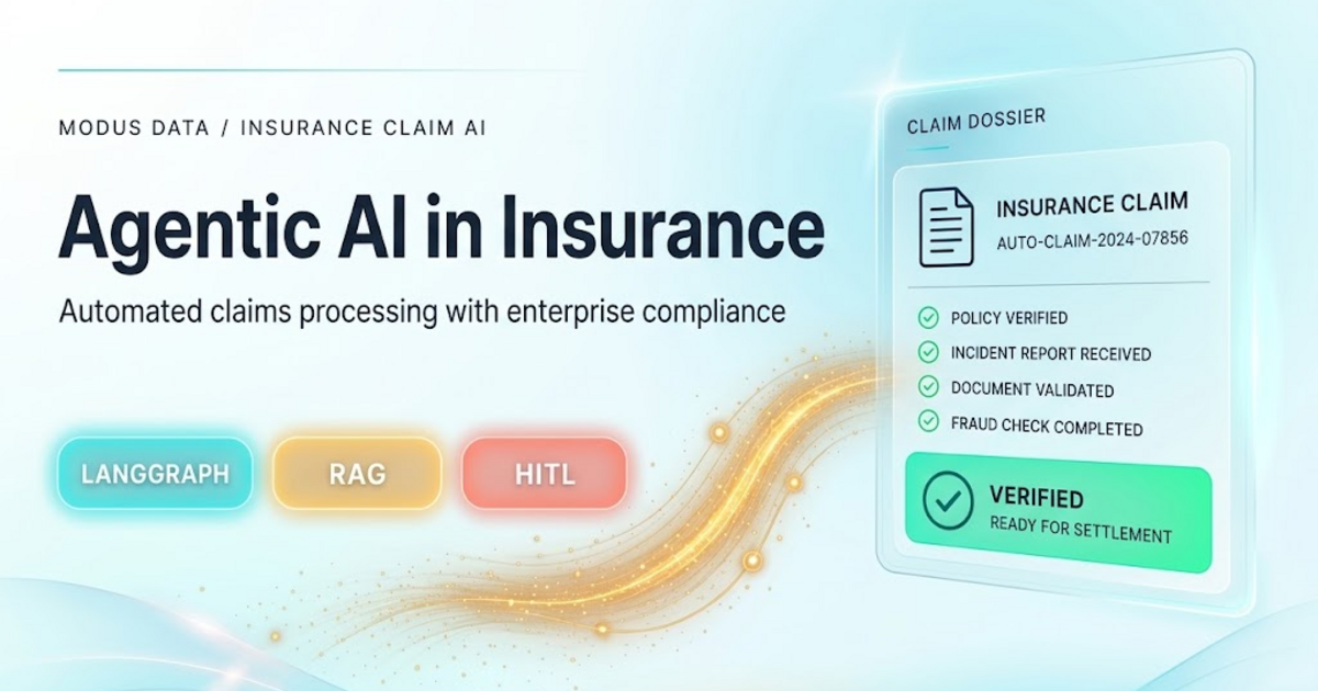 Agentic AI workflow for insurance claims processing